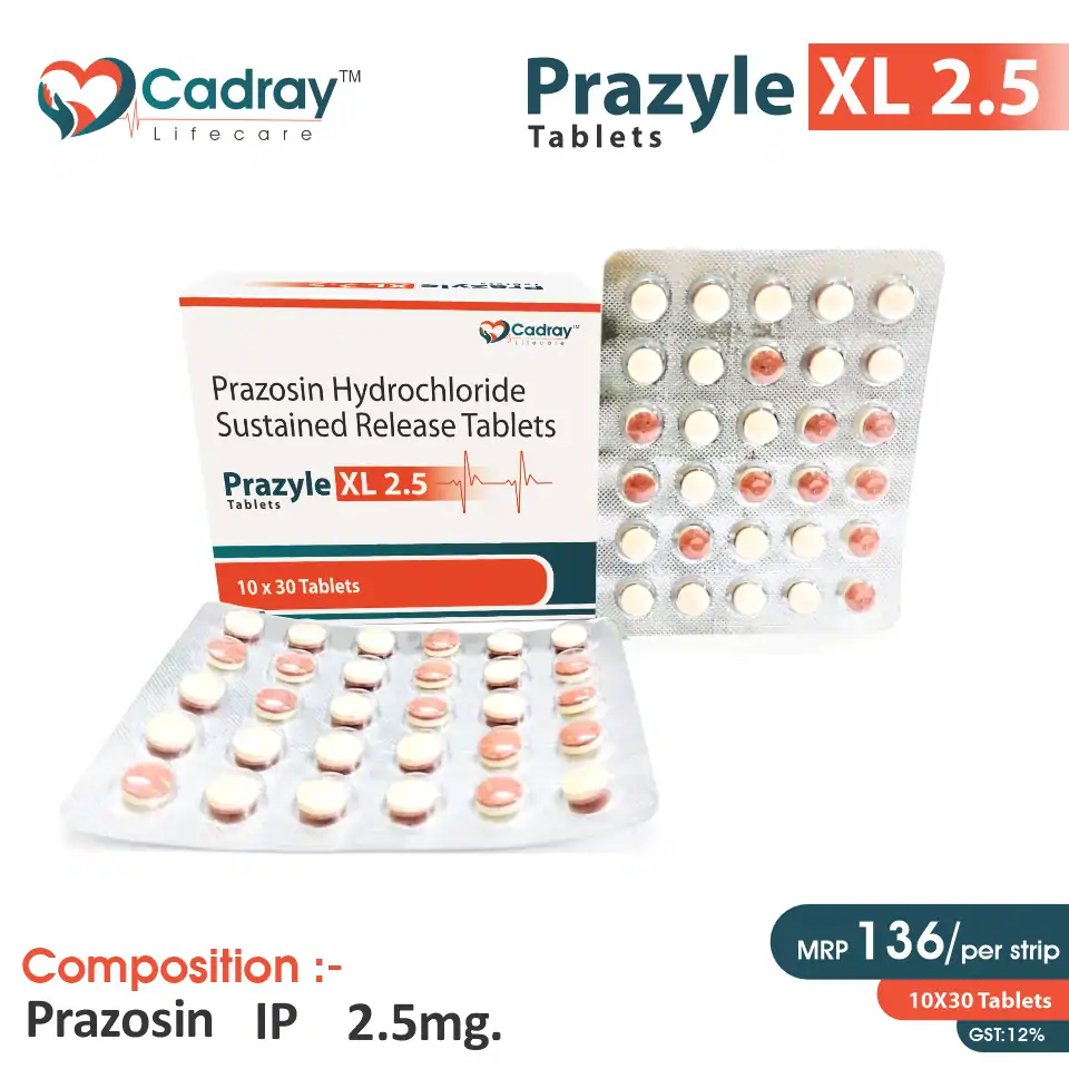 Prazosin 2.5mg Sustained Release at Best Price in PCD Medical Pharma for Hypertension Treatment